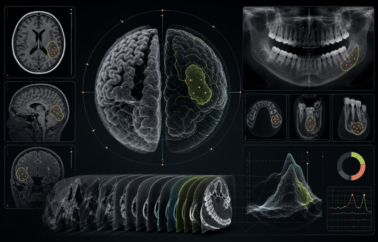 Abstract image processing research visual across health, retail and other domains